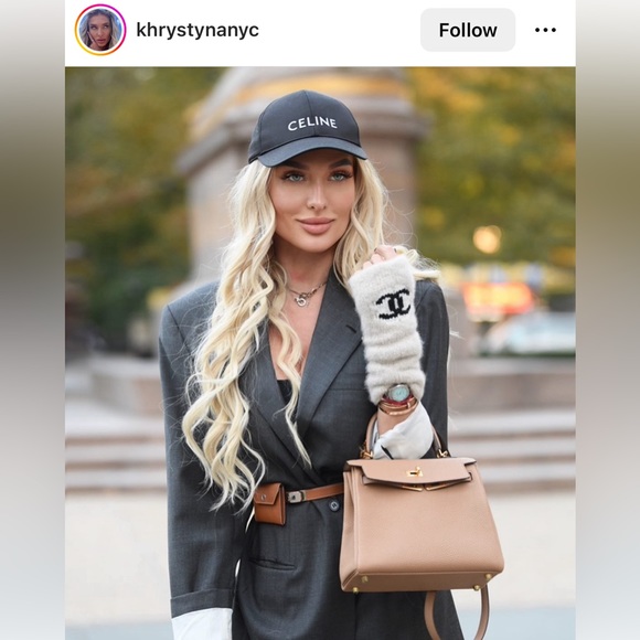 Auth Chanel Classic CC Logo Dark Navy Wool Knit Fingerless Gloves - Excellent - Picture 8 of 9